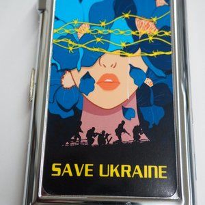 Save Ukraine Cigarette Case With Built In Butane Lighter